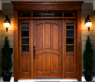 model pintu utama rumah yang bagus minimalis dari kayu jati